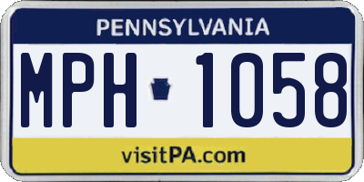 PA license plate MPH1058