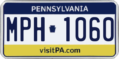 PA license plate MPH1060