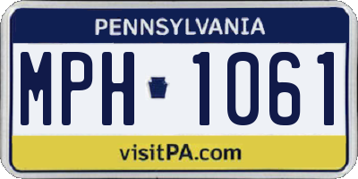 PA license plate MPH1061