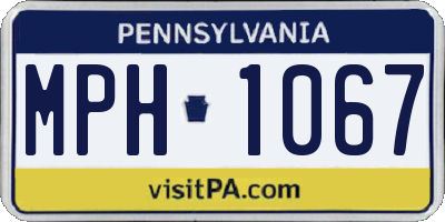PA license plate MPH1067