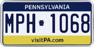 PA license plate MPH1068