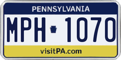 PA license plate MPH1070