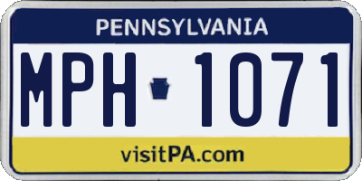 PA license plate MPH1071