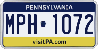 PA license plate MPH1072