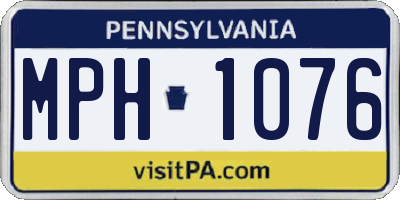 PA license plate MPH1076
