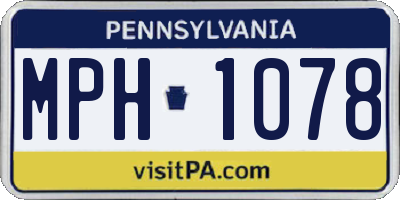PA license plate MPH1078