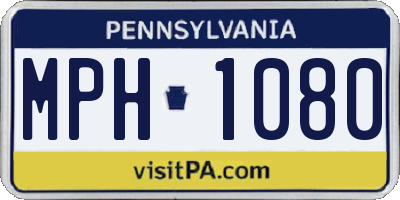 PA license plate MPH1080