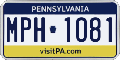 PA license plate MPH1081
