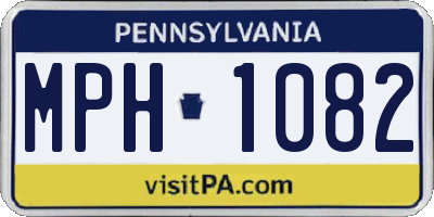 PA license plate MPH1082