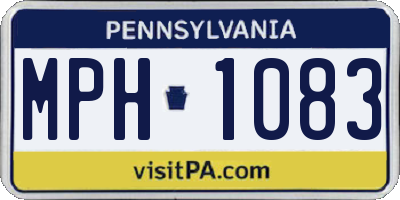 PA license plate MPH1083
