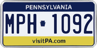 PA license plate MPH1092