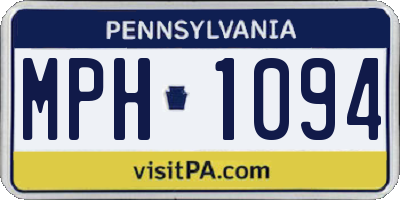 PA license plate MPH1094