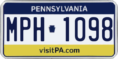 PA license plate MPH1098