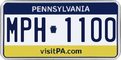PA license plate MPH1100