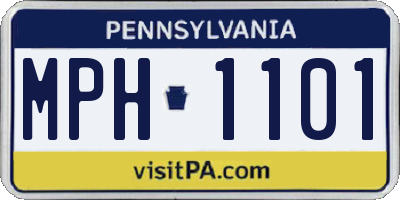 PA license plate MPH1101