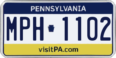 PA license plate MPH1102