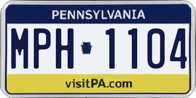 PA license plate MPH1104