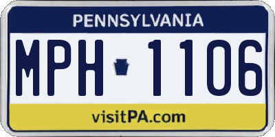 PA license plate MPH1106