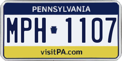 PA license plate MPH1107