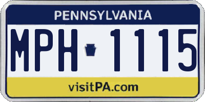 PA license plate MPH1115