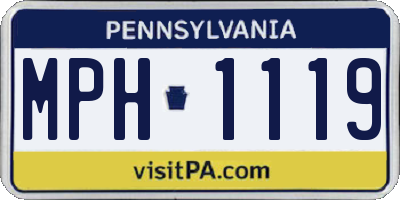 PA license plate MPH1119