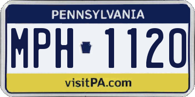 PA license plate MPH1120