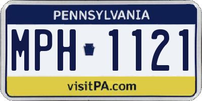 PA license plate MPH1121