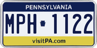 PA license plate MPH1122