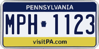 PA license plate MPH1123