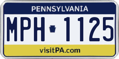 PA license plate MPH1125