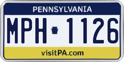 PA license plate MPH1126