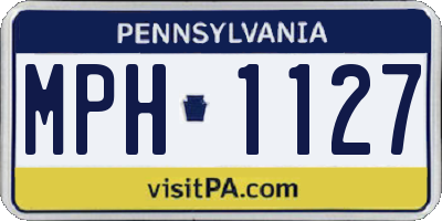 PA license plate MPH1127