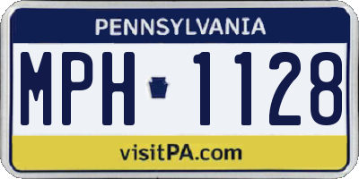 PA license plate MPH1128