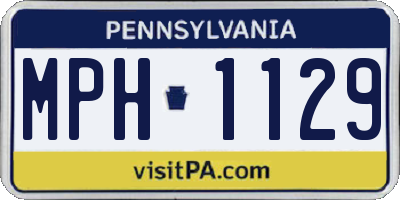 PA license plate MPH1129