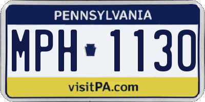 PA license plate MPH1130