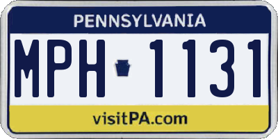 PA license plate MPH1131