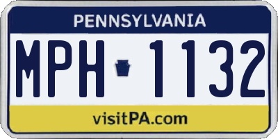 PA license plate MPH1132