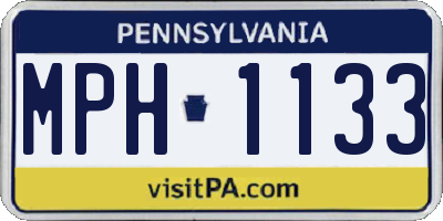 PA license plate MPH1133
