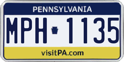 PA license plate MPH1135