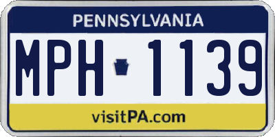 PA license plate MPH1139