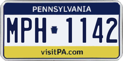 PA license plate MPH1142