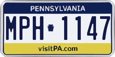 PA license plate MPH1147