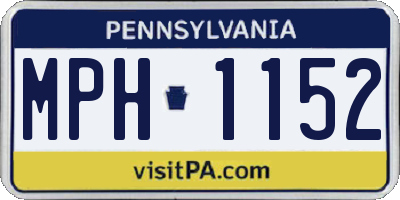 PA license plate MPH1152