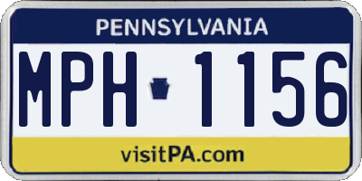 PA license plate MPH1156