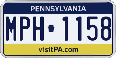 PA license plate MPH1158