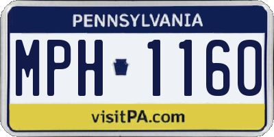 PA license plate MPH1160