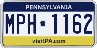 PA license plate MPH1162