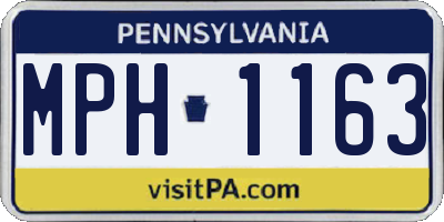 PA license plate MPH1163