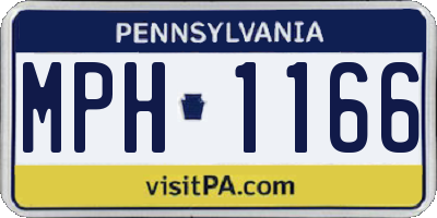 PA license plate MPH1166