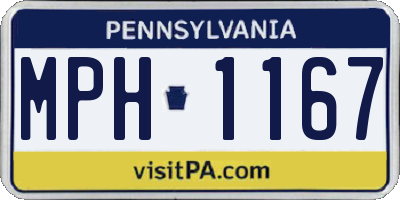 PA license plate MPH1167